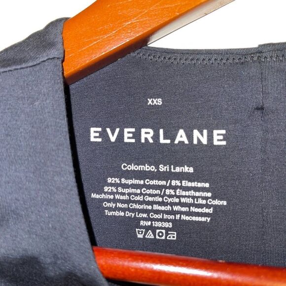 Everlane The Short-Sleeve Crew Neck Bodysuit in Black Size Small - Picture 7 of 7